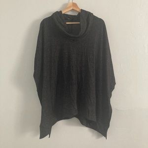 White House Black Market Charcoal Knit Poncho Sweater